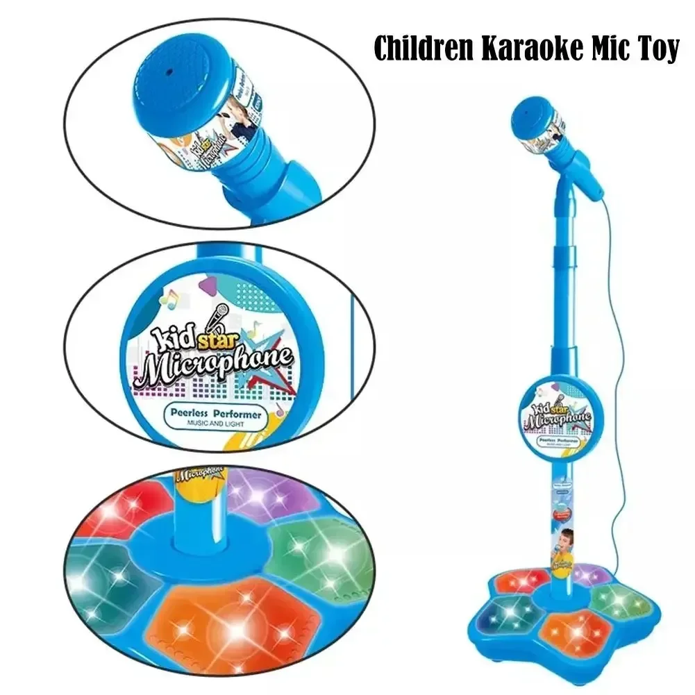 Kids Microphone with Stand Karaoke Song Vertical Mic Music Instrument Toys Brain-Training Educational Toy Birthday Gift Girl Boy - Image 6