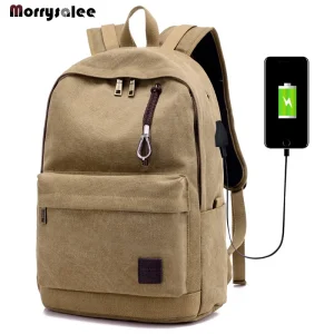 Men Canvas Backpack Male Laptop College Student School Bags for Teenager Backpack 2024 Large capacity Men's Bags