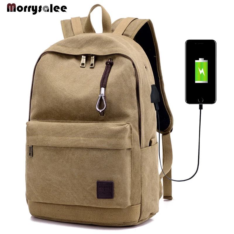 Men Canvas Backpack Male Laptop College Student School Bags for Teenager Backpack 2024 Large capacity Men's Bags