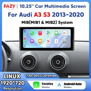 Linux 10.25'' 1920*720 Wireless Carplay Android Auto Touch Screen For Audi A3 8V 2013-2020 Stereo Radio Player Navigation WIFI