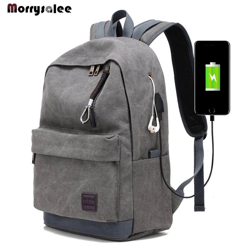 Men Canvas Backpack Male Laptop College Student School Bags for Teenager Backpack 2024 Large capacity Men's Bags - Image 2