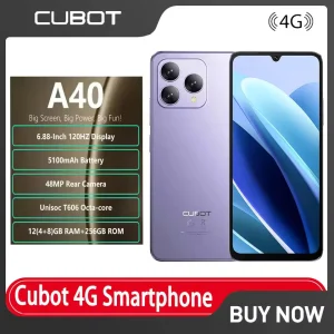 CUBOT A40 SmartPhone 6.88-inch 120Hz Display 48MP Main Camera 4GB RAM+256GB ROM 5100mAh Battery NFC ,Face ID 4G Android 15 Phone